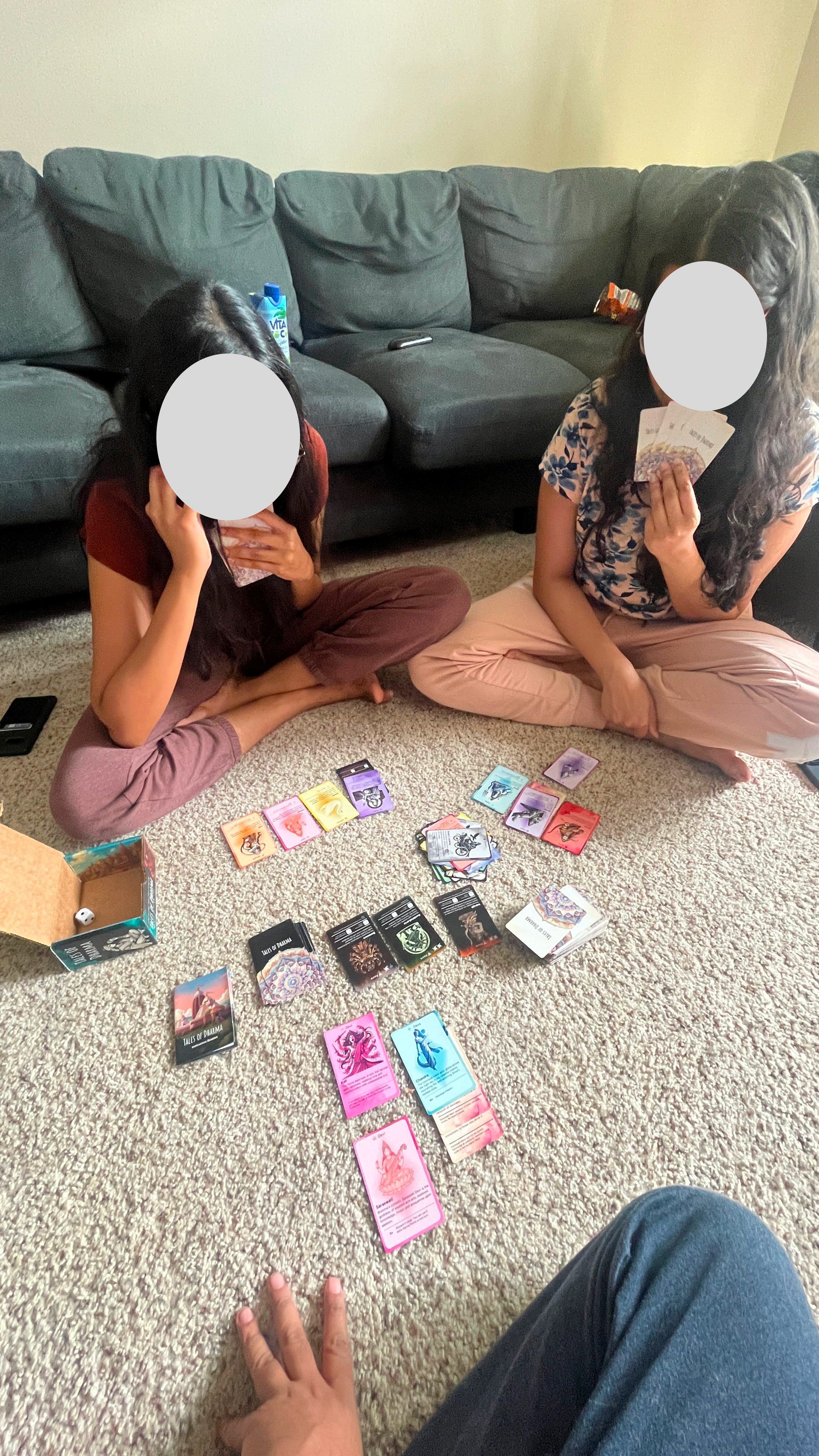 Playtest session showing family group engaged in storytelling